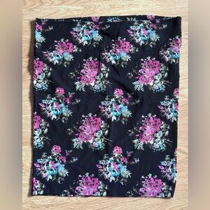 Torrid Black Skirt with Pink and Teal Floral Design Size 3